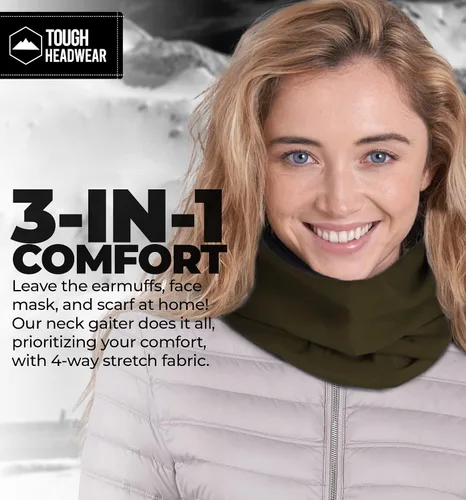Miniatura 6 de Tough Headwear Neck Warmer - Winter Fleece Neck Gaiter, Ski Tube Scarf & Snowboard Half Face Mask, Face Cover for Men & Women