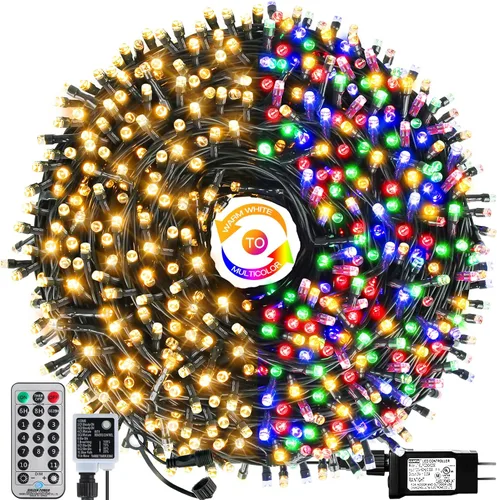 Miniatura 15 de Guirnalda de luces de Navidad con enchufe de extremo a extremo, 8 modos, 108 pies, 300 LED, IP55, impermeable, con certificación UL