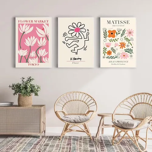 Miniatura 6 de RETRART Flower Market - Arte de pared, pósteres de Matisse e imágenes de flores, juego de impresión abstracta para dormitorio y sala de estar, 8 x