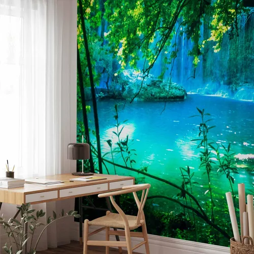 Miniatura 2 de artgeist Foto mural Cascada 138x101 pulg - Papel pintado no tejido de forro polar, decoración de pared, foto, impresión, imagen, diseño, paisaje