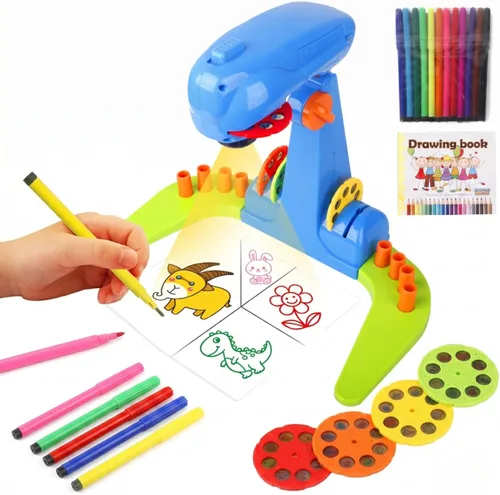 Miniatura 8 de LEERFEI Juguetes de dibujo con proyección para niños, juguetes inteligentes de proyector de dibujo, proyector para delinear y dibujar para niños
