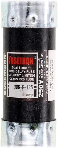 Miniatura 2 de Bussmann Cooper FRN-R-125 FuseTRON Fusible de doble elemento con retardo de tiempo, RK5, 125A, 250V, negro
