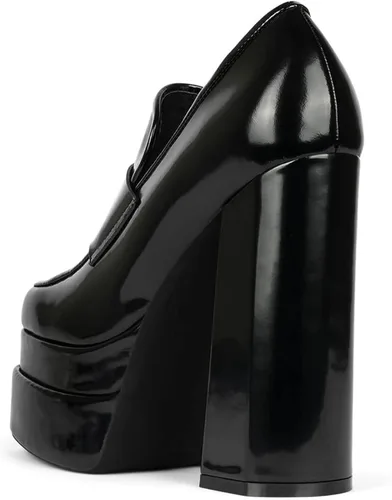 Miniatura 3 de Jeffrey Campbell LAXED Double-stacked Platform Loafer Pump Boots BLACK BOX