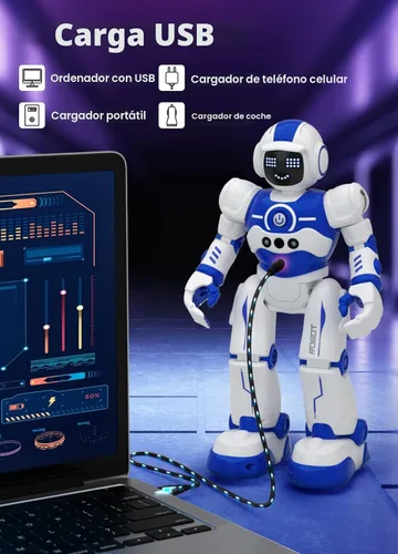 Miniatura 4 de Juguetes robot para niños, control remoto programable, inteligente, para caminar, bailar, robot con gesto y detección para niños de 4, 5, 6, 7, 8