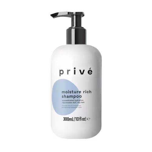Prive Champú rico en humedad, champú hidratante para cabello seco y encrespado, fórmula sin sulfatos con proteína de jojoba, aceite de kukui y té