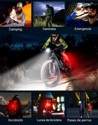 Miniatura 8 de Zewdov Super Bright Bike Lights for Night Riding, Adjustable Modes Bicycle Lights Front and Rear, Rechargeable & IP65 Waterproof Bike Headlight and