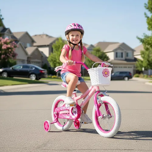 Miniatura 5 de JOYSTAR Bicicleta para niñas pequeñas y niños de 3 a 10 años, bicicleta para niños de 12, 14, 16 y 20 pulgadas, con ruedas de entrenamiento y frenos