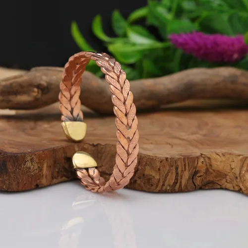 Miniatura 14 de Handmade Elegant Copper Bracelet for Women - Pure Copper Bracelet for Pain Relief and Stress Relief - Adjustable Entwisted Copper Bracelet to Fit