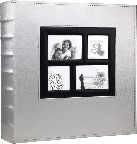 Miniatura 40 de Álbum de Fotos 4x6 para 300 Fotos Cubierta de Cuero PU Página Interior Negra para Álbumes de Boda Libro de Fotos Familiar Bebé Aniversario Bolsillo
