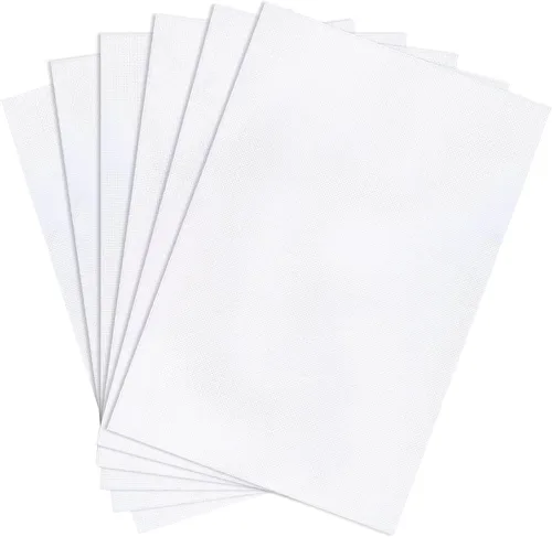 Miniatura 9 de Caydo 6 piezas de tela Aida de 14 hilos negra, tela de algodón para punto de cruz y bordado para labores de aguja, manualidades DIY, 12 por 18