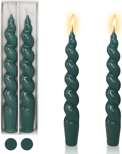 Miniatura 49 de Pink Candlesticks - Juego de 2 velas cónicas en espiral, sin perfume, de 10 pulgadas de largo, velas cónicas sin perfume para decoración del hogar