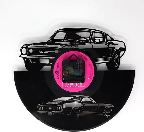 Miniatura 2 de Reloj de pared para automóvil, regalo para hombres, reloj de pared silencioso de cuarzo de 12 pulgadas, funciona con pilas, reloj de pared vintage Nl
