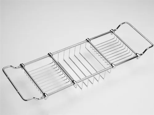 Miniatura 2 de Estante extensible de latón para bañera con acabado cromado pulido para un elegante almacenamiento en el baño