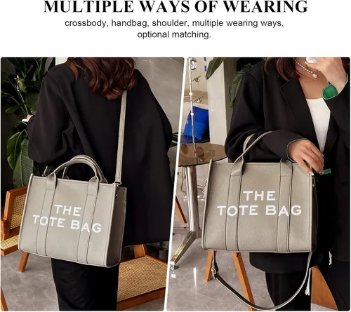 Miniatura 3 de JQAliMOVV The Tote Bags para mujer Bolso grande de cuero de moda, bolso de mano de viaje de moda, bolso cruzado de hombro con asa superior