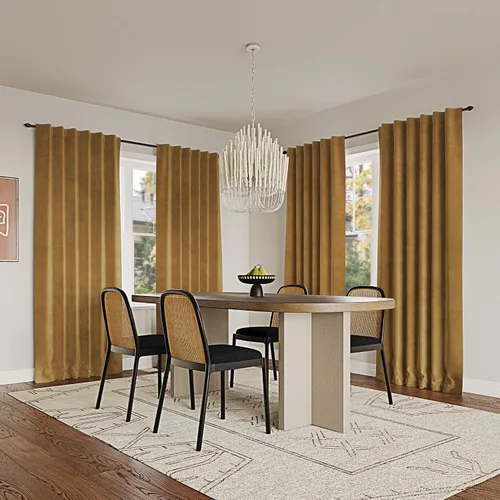 Miniatura 6 de Sun Zero Hampshire - Cortina térmica de terciopelo con reducción de ruido, pestañas traseras, 100% opacas, 50" x 84", dorado
