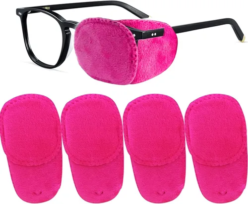 Miniatura 9 de Paquete de 4 parches para los ojos para niños, parche médico suave para los ojos para tratar lentes perezosos ambliopía estrabismo para niños, rosa