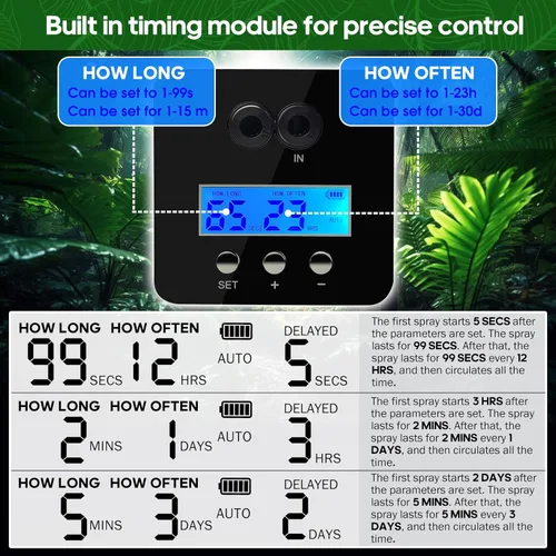 Miniatura 3 de Mister inteligente para reptiles, humidificadores de reptiles, sistema de nebulización automático con temporizador, humidificador de terrarios