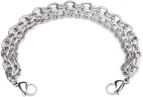 Miniatura 10 de LinnaLove Cadena intercambiable de acero inoxidable para pulseras de identificación de alerta médica para mujeres y hombres, No es una piedra
