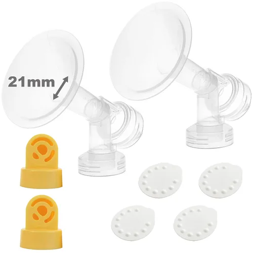 Nenesupply Piezas de bomba con bridas de 0.827 in compatibles con extractor de leche Medela Incluye brida de válvula de protección mamaria membrana