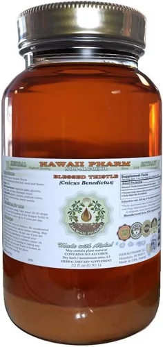 Miniatura 6 de Blessed Thistle Extracto líquido sin alcohol, cardo bendito orgánico (Cnicus benedictus) hoja seca, tallo orgánico y flor glicerita Hawaii Pharm