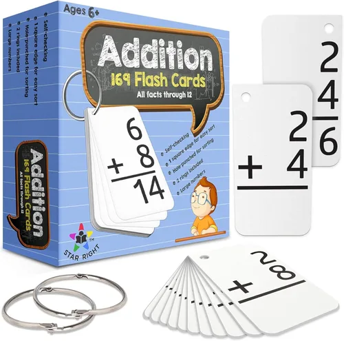 Miniatura 8 de Tarjetas de multiplicación Star Right, 0-12 (169 tarjetas) con 2 anillos