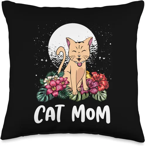 Cat Mom Cat Lover Animal Lover Kitten Pets Cat Dad Throw Pillow