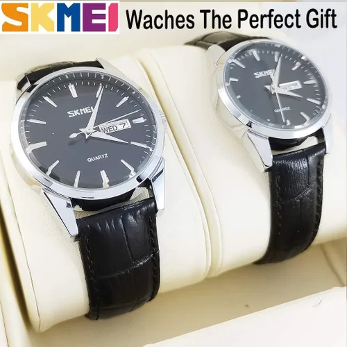 Miniatura 4 de SKMEI Par de relojes para parejas, hombres y mujeres, para él y para ella, juego de relojes para esposo, esposa, San Valentín, reloj de pulsera a
