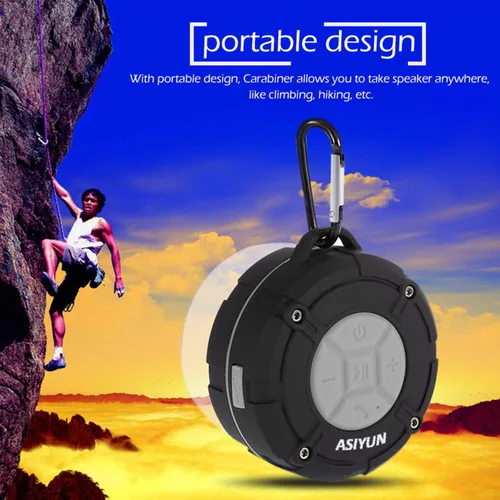 Miniatura 6 de Altavoz de ducha, altavoz Bluetooth impermeable IPX7 con graves HD, ventosa y gancho duradero, micrófono integrado para llamadas manos libres, Gris