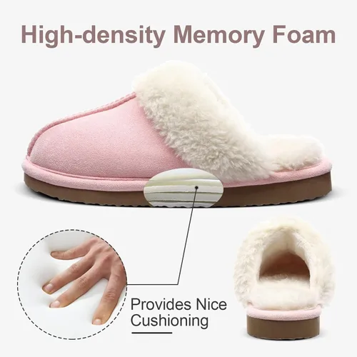 Miniatura 4 de Litfun Pantuflas mullidas de espuma viscoelástica para mujer, zapatos de invierno para interiores y exteriores