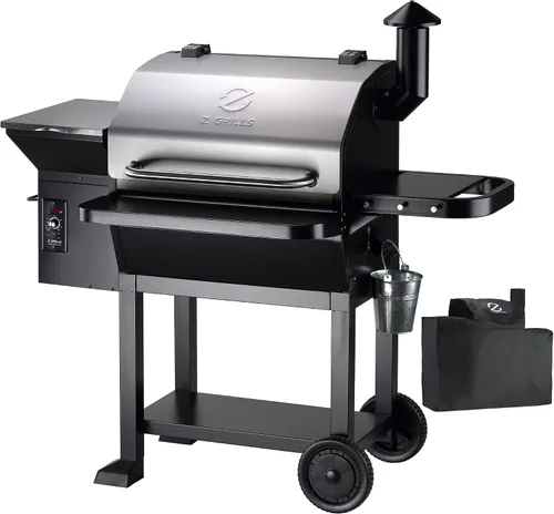 Miniatura 9 de Z GRILLS Parrilla de pellets de madera y ahumador, parrilla de barbacoa 8 en 1 para exteriores con controlador PID 3.0, área de cocción de 697 pies