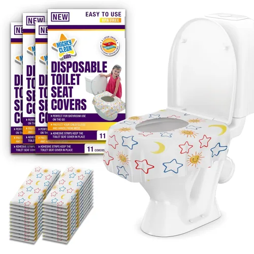 Miniatura 7 de Mighty Clean Baby Paquete de 22 fundas desechables para asiento de inodoro, tamaño XL, impermeables, para niños pequeños, niños y adultos, viajes