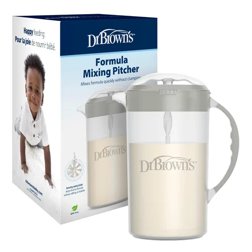 Miniatura 8 de Jarra mezcladora de fórmula para bebés de Dr. Brown's con tapón ajustable, tapa con bloqueo y boquilla antigoteo, negra, sin BPA, 36 oz, 1 paquete