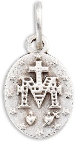 Miniatura 3 de Catholica Shop Colgante Mini Medalla Milagrosa Nuestra Señora de Gracia Tono Plata Hecho en Italia Lote de 12, epoxi, No es una piedra preciosa