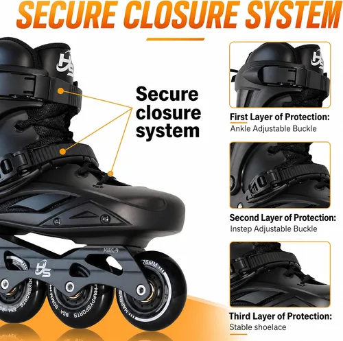 Miniatura 2 de Patines en línea para mujeres y hombres, patines profesionales de fitness con ruedas de poliuretano para hombres y mujeres, patines de alto