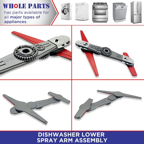 Miniatura 5 de Conjunto de brazo rociador inferior para lavavajillas Whole Parts mejorado # W10195601 - Reemplazo y compatible con algunos lavavajillas Kenmore