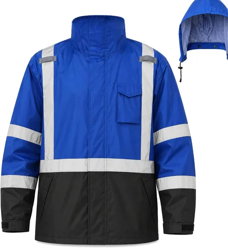 Miniatura 13 de SRsafety Equipo de lluvia de alta visibilidad, equipo de lluvia de trabajo de alta visibilidad clase 3 para hombres, trajes de lluvia de construcción