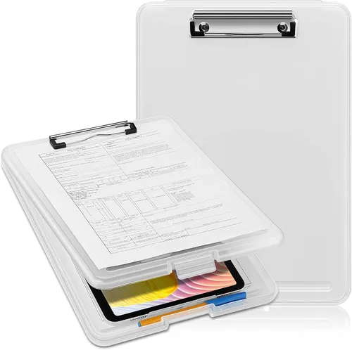 Miniatura 10 de SITHON Portapapeles de enfermería con almacenamiento, portapapeles de escritura portátil resistente con compartimento organizador para enfermeras