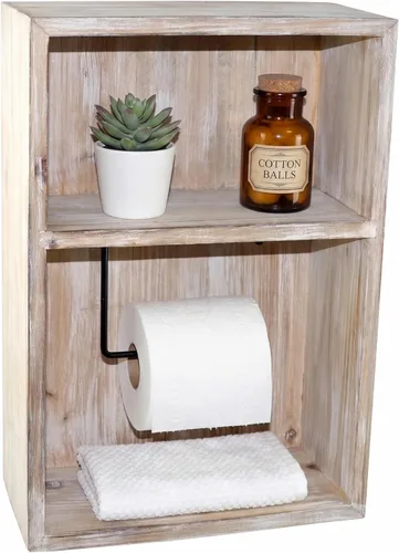 Soporte de papel higiénico para montaje en pared, dispensador de rollo de papel de seda decorativo, estante flotante, gabinete empotrado,