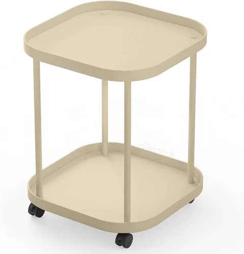 Miniatura 11 de Mesa auxiliar villertech con ruedas, mesa auxiliar de sala de estar, mesa lateral móvil de plástico para sofá, mesa auxiliar pequeña, mesita de Azul