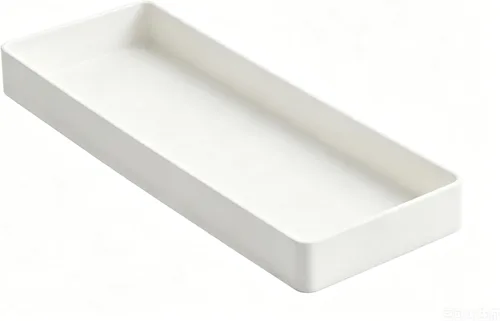 Amazon Basics Organizador de escritorio de plástico - Medio bandeja accesoria, blanco 2-Blanco