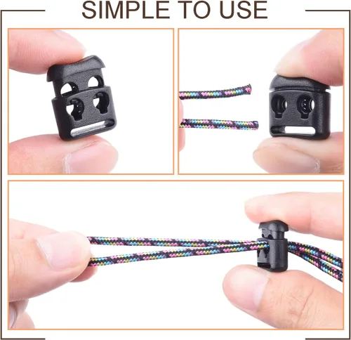 Miniatura 6 de CooBigo Plastic Cord Locks for Paracord Drawstring Clip, Spring Toggle Cord Stopper Sweatpant Hat Gloves Hoodie String Lock