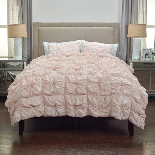 Miniatura 7 de Rizzy Home BT1392 Edredón de poliéster 106 x 92 pulgadas sólido rosa