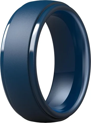 Miniatura 62 de ThunderFit Anillos de boda de silicona para hombre, 0.394 in de ancho y 0.098 in de grosor, paquete múltiple de variedad 1-7