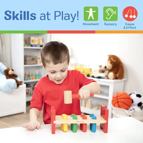 Miniatura 5 de Melissa & Doug Juguete de madera con martillo Pound-A-Peg de lujo certificado FSC