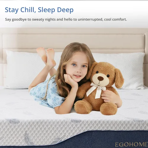 Miniatura 7 de EGOHOME Colchón tamaño individual mediano de 8 pulgadas, colchón de espuma viscoelástica en una caja con espuma de gel y funda extraíble sin fibra