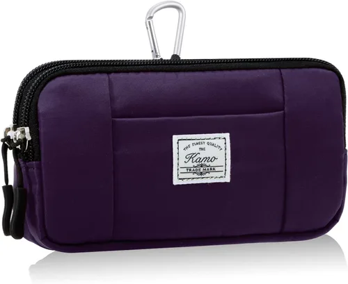 Miniatura 25 de KAMO Funda multiusos de lona horizontal para smartphone, funda para teléfono celular con asa para cinturón, bolsas de cinturón para mujeres, funda