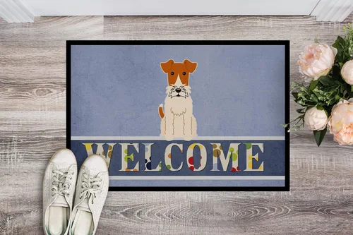 Miniatura 2 de Caroline's Treasures BB5682MAT - Felpudo de bienvenida con alambre Fox Terrier de 18 x 27 pulgadas, para interiores y exteriores, para entrada