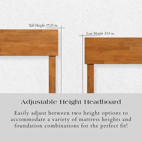Miniatura 13 de AFI, Aria - Cama de plataforma moderna de perfil bajo de madera maciza, tamaño individual, color caramelo claro