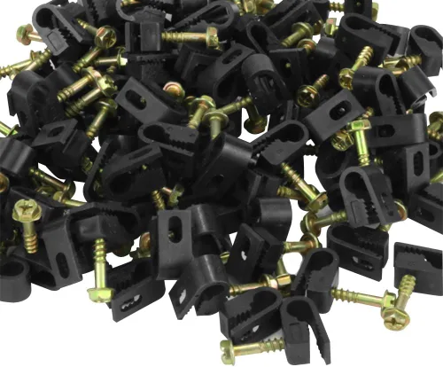 Miniatura 5 de Skywalker Clips flexibles para tornillos de un solo cable (paquete de 100 unidades, color negro)
