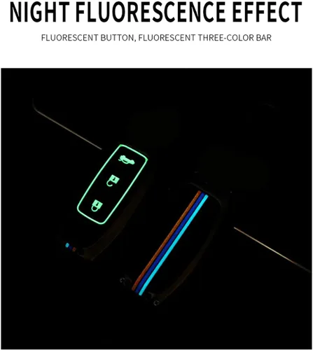 Miniatura 5 de SANRILY Funda luminosa de 3 botones para llavero Nissan Infiniti X-Trail Rogue Altima Quest Pathfinder Sentra Patrol CIMA Fuga Armada Teana Murano